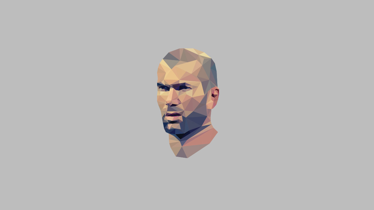 Low Poly Illustration of Zinedine Zidane